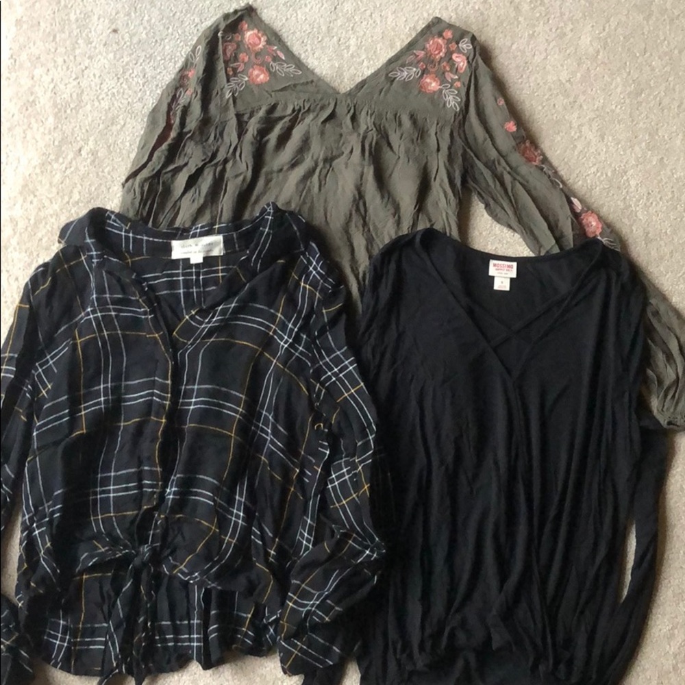 set of 3 long sleeves